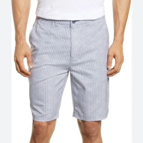 JOHNNIE O Czervik Floral Flat Front Shorts Preppy Golf Casual Effortless - Picture 1 of 8